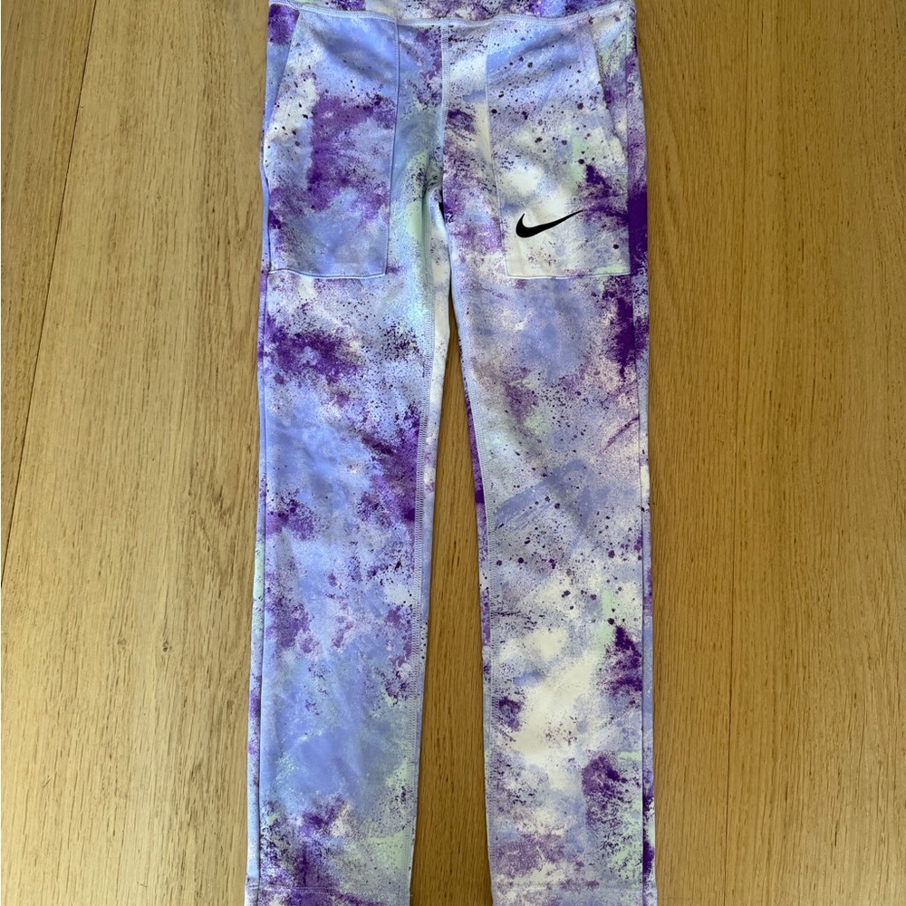 Nike Kids Lavender and White Leggings